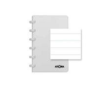 ATOMA Système de bloc-notes - Robuste - A6 - Blanc transparent - Ligné