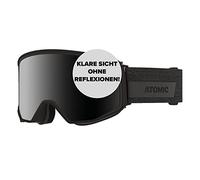 Atomic, All Mountain Masque de Ski, Mixte, Temps Ensoleillé, Incl. 2 écrans, Large Fit, Système Quick Click, Four Q Stereo, Noir/Noir, AN5105966