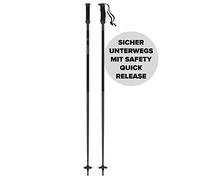 Atomic AMT SQS Bâtons De Ski Noirs De 110 cm De Long, Bâtons Fiables En Aluminium 4*, Poignée Ergonomique, Système Safety Quick Release, Bâtons Avec Rondelle De 60 mm