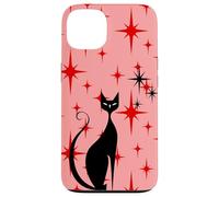 Atomic Era - Chat du milieu du siècle - Style rétro - Étoiles rouges - Rose Coque pour iPhone 13