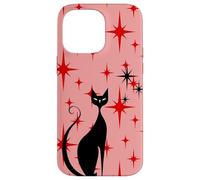 Atomic Era - Chat du milieu du siècle - Style rétro - Étoiles rouges - Rose Coque pour iPhone 14 Pro Max