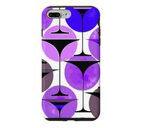 Atomic Fifties Martinis inspiré des années 50 en Aubergine et Violet Coque pour iPhone 7 Plus/8 Plus