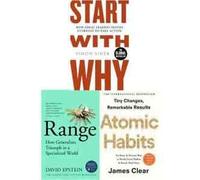 Atomic Habits, Range, Start With Why 3 Books Collection Set