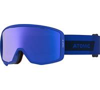 ATOMIC Masque de ski Count JR cylindrique pour enfants, Bleu, Monture confortable Live Fit, Convient pour les porteurs de lunettes, Vision claire, Strap recouvert de silicone