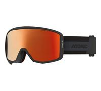 ATOMIC Masque de ski Count JR cylindrique pour enfants, Noir, Monture confortable Live Fit, Convient pour les porteurs de lunettes, Vision claire, Strap recouvert de silicone