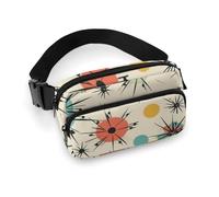 Atomic Sac banane réglable et décontracté pour homme et femme Motif étoiles rétro Pour voyage, sport, randonnée, blanc, 20,1 x 13 cm, blanc, 7.9x5.1inches