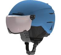 Atomic Savor Visor JR Casque De Ski avec Visière, Bleu, Taille XS, Enfant Et Adolescent, Absorption Maximale des Chocs, Ventilation Active Aircon, Masque À Miroir Haut De Gamme