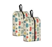 Atomic Stars Lot de 2 sacs à chaussures de voyage à motif rétro avec fermeture éclair Unisexe Léger Organiseur de chaussures pour voyage Usage domestique