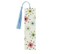 Atomic Stars Lot de 5 marque-pages rétro en bois avec pompons pour femme