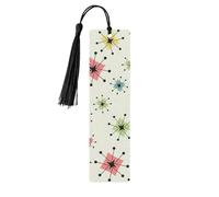 Atomic Stars Lot de 5 marque-pages rétro en bois avec pompons pour femme