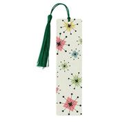 Atomic Stars Lot de 5 marque-pages rétro en bois avec pompons pour femme