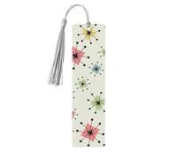 Atomic Stars Lot de 5 marque-pages rétro en bois avec pompons pour femme