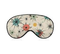 Atomic Stars Masque de sommeil à motif rétro, anti-lumière, confortable et doux, couverture des yeux avec bande élastique, convient pour homme et femme, convient pour voyager/dormir