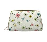 Atomic Stars Organiseur de maquillage à motif rétro, trousse de toilette pour cosmétiques, soins de la peau, accessoires, blanc, Taille unique, Trousse de toilette