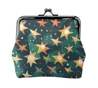 Atomic Stars Petit portefeuille pour femme, porte-monnaie pour femme, petit portefeuille pour femme, avec fermeture éclair et verrou, noir, One Size, Art déco