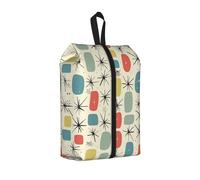 Atomic Stars Sac à chaussures de voyage à motif rétro, sac à chaussures portable avec fermeture éclair, unisexe, pochette à chaussures légère pour le rangement de voyage, usage domestique, 1 pièce
