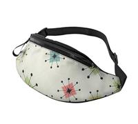 Atomic Stars Sac banane pour homme et femme Motif rétro Sac banane élégant Sac de voyage pour la randonnée, le cyclisme et la course à pied