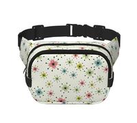 Atomic Stars Sac banane tendance unisexe à motif rétro pour l'entraînement, la course, les voyages et la randonnée, Noir , Taille unique