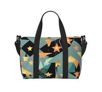 Atomic Stars Sac de voyage à main avec imprimé rétro pour femme et homme, noir, Taille unique