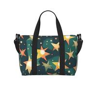 Atomic Stars Sac de voyage à main imprimé rétro Sac de sport, sac de week-end, sac de sport, sac fourre-tout pour homme et femme, noir, Taille unique