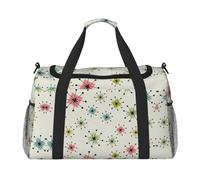 Atomic Stars Sac de voyage à main rétro imprimé pour effets personnels, sac de sport et de fitness, voyage longue distance, Noir , Taille unique