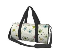 Atomic Stars Sac de voyage en toile imprimée rétro - Sac de sport avec grande capacité pour le week-end, les voyages d'affaires, Noir , Taille unique