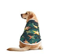 Atomic Stars - Tenue rétro à manches imprimées pour chien, vêtement amusant lavable en machine pour chiens de taille moyenne et grande
