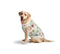 Atomic T-shirt extensible en coton doux sans manches et respirant pour chiens de grande taille Motif étoiles rétro Taille 3XL à 5XL