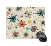 Atomic Tapis de souris carré avec base en caoutchouc antidérapant Motif étoiles rétro 18 x 22 cm