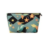 Atomic Trousse de toilette de voyage en cuir avec motifs rétro et étoiles pour femme, doré, Taille unique, Trousse de toilette
