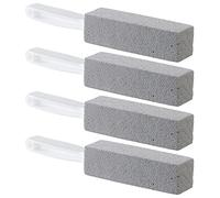 AtomiClean Lot de 4 pierres ponce compactées pour salle de bain et barbecue avec poignée