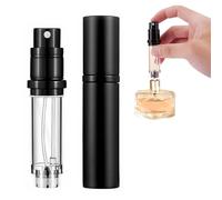 Atomiseur de parfum portable rechargeable - Flacon pulvérisateur de voyage vide de 5 ml, nano-brume, remplissage par le bas, distributeur de Cologne de poche pour homme et femme (classique schwarz）