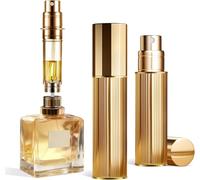 Atomiseur De Parfum Portable Rechargeable - Flacon Pulvérisateur De Voyage Vide De 5 Ml, Nano - Brume, Remplissage Par Le Bas, Distributeur De Cologne De Poche Pour Homme Et Femme (Doré X 2, Pa)