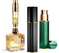 Atomiseur De Parfum Portable Rechargeable - Flacon Pulvérisateur De Voyage Vide De 5 Ml, Nano - Brume, Remplissage Par Le Bas, Distributeur De Cologne De Poche Pour Homme Et Femme (Noir Et Vert