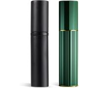 Atomiseur De Parfum Portable Rechargeable - Flacon Pulvérisateur De Voyage Vide De 5 Ml, Nano - Brume, Remplissage Par Le Bas, Distributeur De Cologne De Poche Pour Homme Et Femme (Noir Et Vert