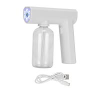 Atomiseur électrique nanométrique, brumisateur désinfectant sans fil rechargeable de 300 ml, pistolet à vapeur électrique, pulvérisateur électrostatique portable avec lumière (White)