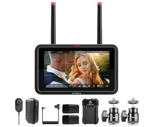 Atomos Ninja TX GO Lot de 2 moniteurs-enregistreurs HDMI CFexpress Wi-Fi - Écran tactile HDR avec kit d'alimentation universel Atomos et support de griffe en alliage d'aluminium de 6,35 mm