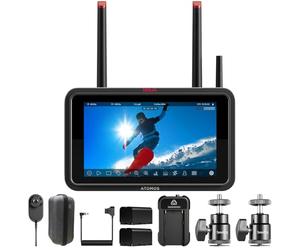 Atomos Ninja TX Lot de 2 moniteurs/enregistreurs vidéo 5,2" avec résolution HDR professionnelle avec kit d'alimentation universel et support de griffe en alliage d'aluminium 6,35 mm