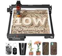 ATOMSTACK 10W Graveur laser découpeur laser A10 PRO V2 0,06 mm machine de gravure laser de haute précision pour le bois et le métal, l'acrylique foncé, le verre, le cuir