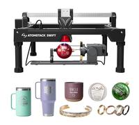 AtomStack 12W Graveur Laser avec R8 Mandrin Rotatif et H5 Base Surélevée, Compatible avec P1, Idéal pour la Gravure de Bagues, Sphères et Objets Cylindriques