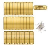 ATOMSTACK 30 pcs Plaque signalétique vierge en laiton massif, s'adapte à la boîte à bijoux en bois 7,6 x 2,5 cm avec 60 vis