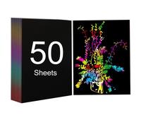 ATOMSTACK 50 Pcs Papiers à gratter magiques arc-en-ciel format A4, gravure et marquage au laser, coffret cadeau d'artisanat créatif