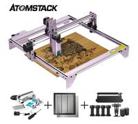 ATOMSTACK A5 Pro Gravure Laser + Rouleaux R3 PRO + Table de travail en nid d'abeille 400*400*22mm + Système d'assistance à l'air