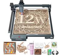ATOMSTACK ACE A10 PRO V2 Graveur Laser, 12W machine a graver laser 0,01mm haute précision 400mm/s découpe laser avec gravure reprise et curseur croisé pour bricolage, bois/métal/verre/acrylique/cuir