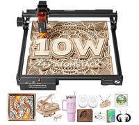 ATOMSTACK Graveur laser 10 W, découpeuse laser A10 PRO V2, machine de gravure laser haute précision 0,06 mm pour le bois et le métal, l'acrylique foncé, le verre, le cuir