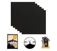 ATOMSTACK Lot de 6 plaques de contreplaqué noir - 30 x 30 cm - Panneau de fibres denses - Idéal pour la gravure laser, la découpe CNC, l'artisanat laser et les projets de bricolage