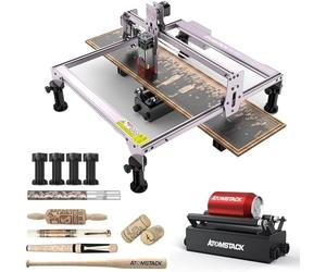 ATOMSTACK Machine à graver laser A5 Pro avec rouleau rotatif laser R3, machine de découpe laser 40 W, point compressé, machine de gravure laser DIY pour bois, métal, acrylique