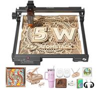 ATOMSTACK Machine de gravure laser A5 PRO V2 5W pour débutants, 400 mm/s et avec surface de travail de 400 x 400 mm, pour cuir, céramique, acrylique foncé, métal