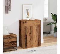 ATOMSTACK MAKER Armoire à chaussures avec tiroir et 2 portes, aspect bois vieilli, 60 x 35 x 84 cm, 4 compartiments + plateau supérieur pour clés/décoration, matériau en bois, adapté au couloir, peu