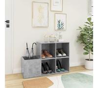 ATOMSTACK MAKER Armoire à chaussures de couloir, gris béton, 105 x 35,5 x 70 cm, étagère à chaussures peu encombrante, en bois avec fixation murale pour entrée, moderne et stable